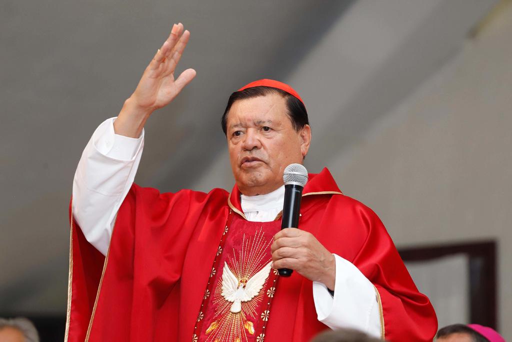 'El Cardenal Norberto Rivera tomó la decisión de recibir la atención médica en el sector privado. Ofrecemos nuestra oración constante por la pronta recuperación del Cardenal Norberto Rivera'.
(ARCHIVO)