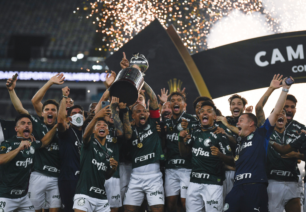Palmeiras logró su segundo título de la Copa Libertadores tras vencer de último minuto al Santos. (AP) 