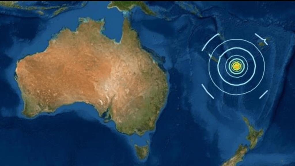 Un terremoto de magnitud 7.7 sacudió este miércoles las Islas de la Lealtad, un archipiélago del territorio francés de Nueva Caledonia, en el Pacífico Sur, y las autoridades activaron el aviso de tsunami. (ESPECIAL) 