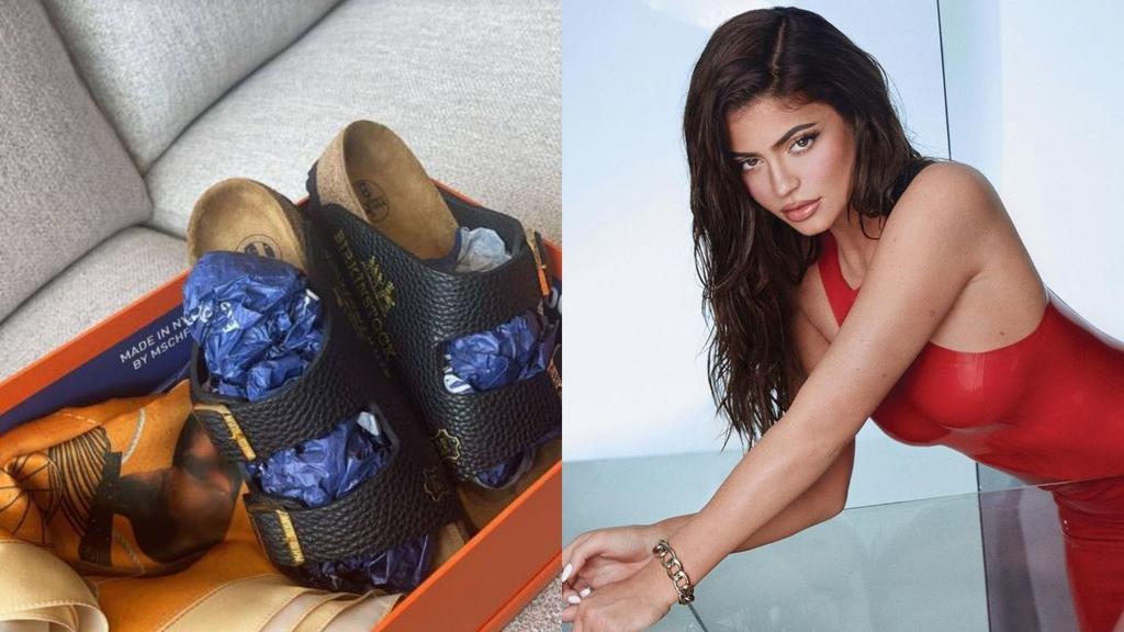 Kylie Jenner presumió un costoso regalo del fabricante de calzado Birkinstock. (ESPECIAL)