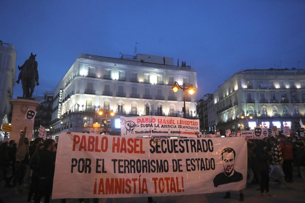 Voces. Tras el arresto de Hasél, se han organizado manisfestaciones en ciudades como Madrid y Barcelona.