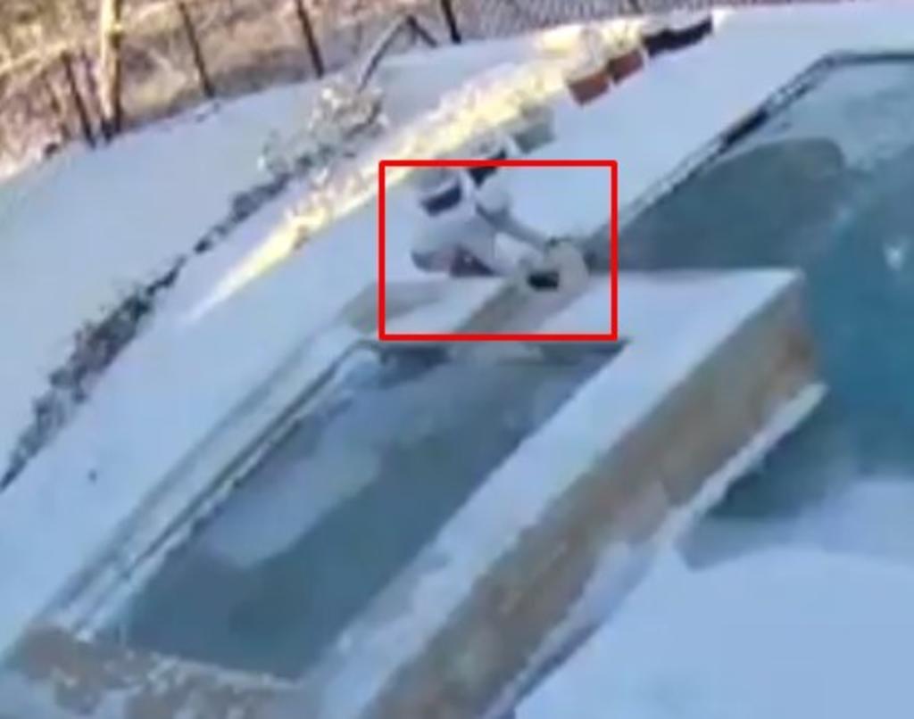 En redes sociales se volvió viral el video de una pequeña de ocho años de edad rescatando a su mascota Labrador de alberca congelada tras caer. (Especial) 