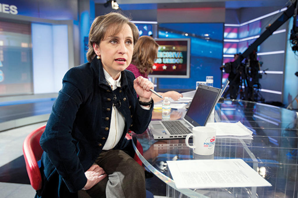 A partir del 1 de marzo próximo Carmen Aristegui regresa a la televisión abierta en el Canal La Octava de Grupo Radio Centro (GRC).  (ESPECIAL) 
