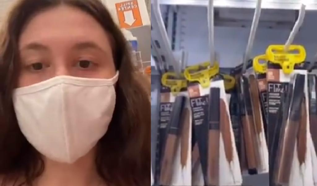 En su video, la joven alega que la tienda hace distinción entre las personas por su tono de piel debido a sus etiquetados de seguridad (CAPTURA) 