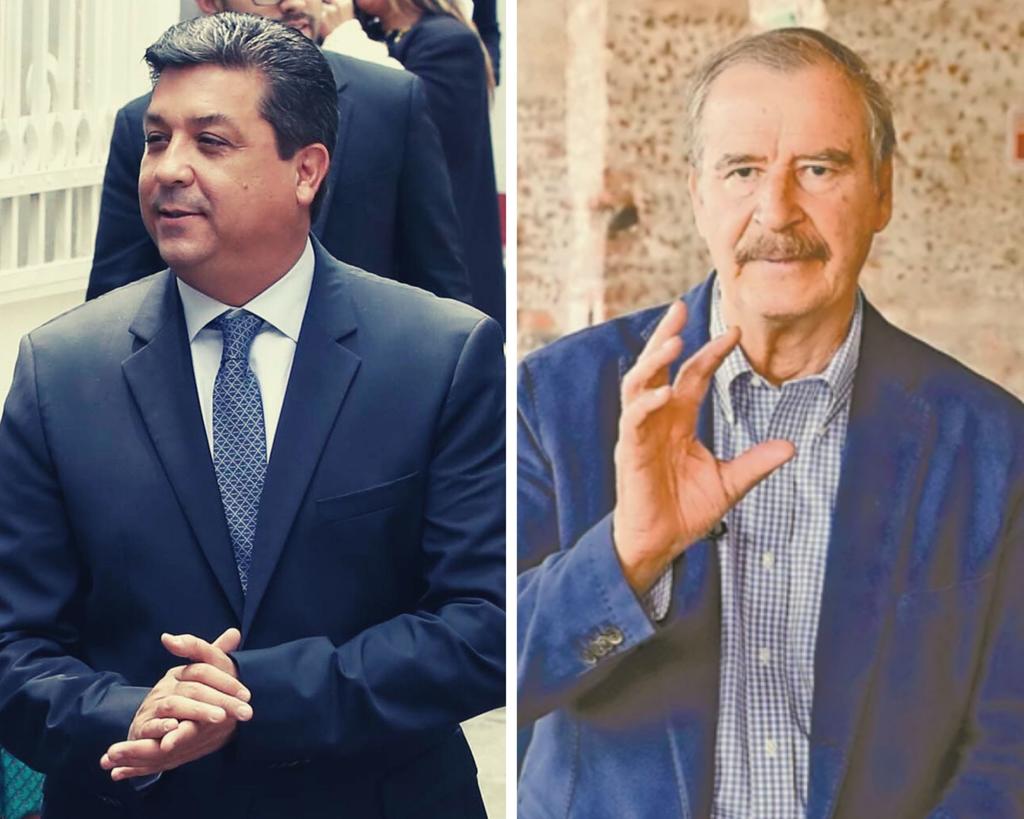 A través de su cuenta de Twitter, el expresidente Vicente Fox compartió un video en el que se observa al gobernador de Tamaulipas, Francisco García Cabeza de Vaca, en el que destaca la frase: 'Por los tamaulipecos hasta donde tope, Tamaulipas no se dobla'. (ESPECIAL)
