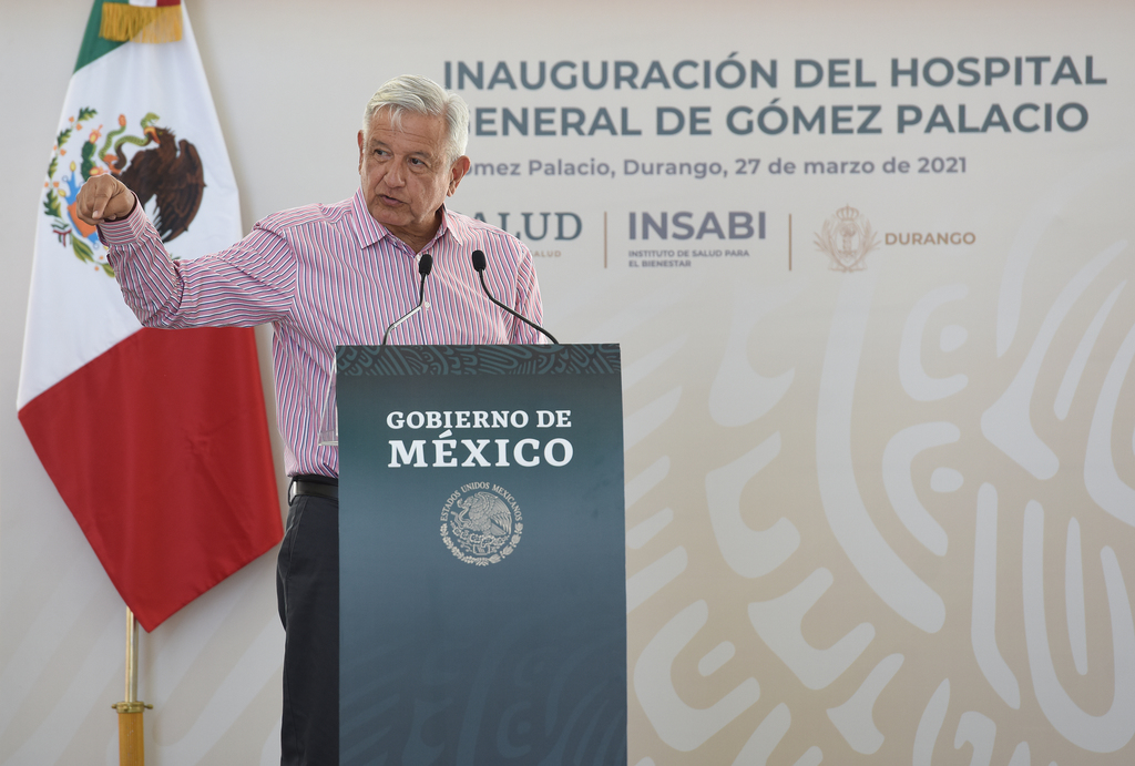 El presidente Andrés Manuel López Obrador estuvo ayer en Gómez Palacio para la inauguración del Hospital General. (JESÚS GALINDO)