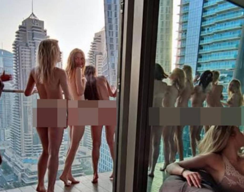 Un grupo de 40 modelos detenidas en Dubai por salir al balcón de su hotel completamente desnudas, fueron identificadas por el gobierno ucranaiano.  (Especial) 