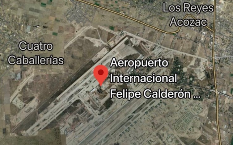 El aeropuerto internacional Felipe Ángeles, ubicado en Santa Lucía, Estado de México, fue nombrado en Google Maps como 'Aeropuerto Internacional Felipe Calderón Hinojosa'. (Especial) 