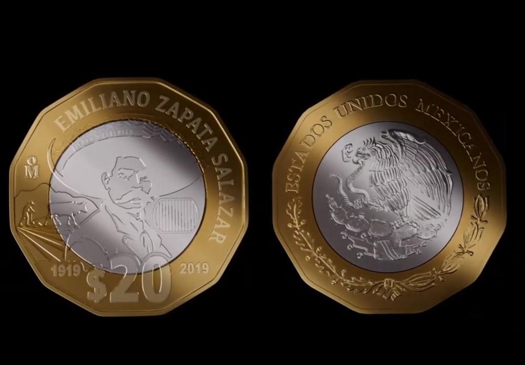 El pasado 10 de abril se cumplieron 100 años de la muerte del General Emiliano Zapata, por lo que este lunes el Banco de México anunció la circulación de una nueva moneda en conmemoración al aniversario luctuoso. (Especial) 