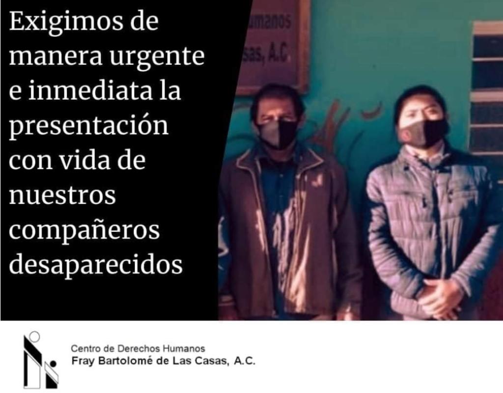 El Frayba 'tiene información de que dos de sus integrantes fueron secuestrados mientras se trasladaban rumbo a la ciudad de Palenque, Chiapas, y hasta esta hora su paradero es impreciso', alertó el organismo en un boletín.
(ESPECIAL)