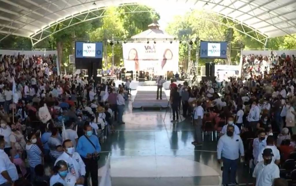 El miércoles se realizó un evento en el domo del Parque Victoria para la candidata Susy Torrecillas.