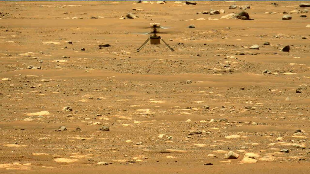 El helicóptero Ingenuity pasará a una nueva fase operacional que se extenderá otros 30 días en Marte una vez que concluya sus cinco vuelos de prueba en el planeta rojo, anunció la NASA. (ARCHIVO) 

 