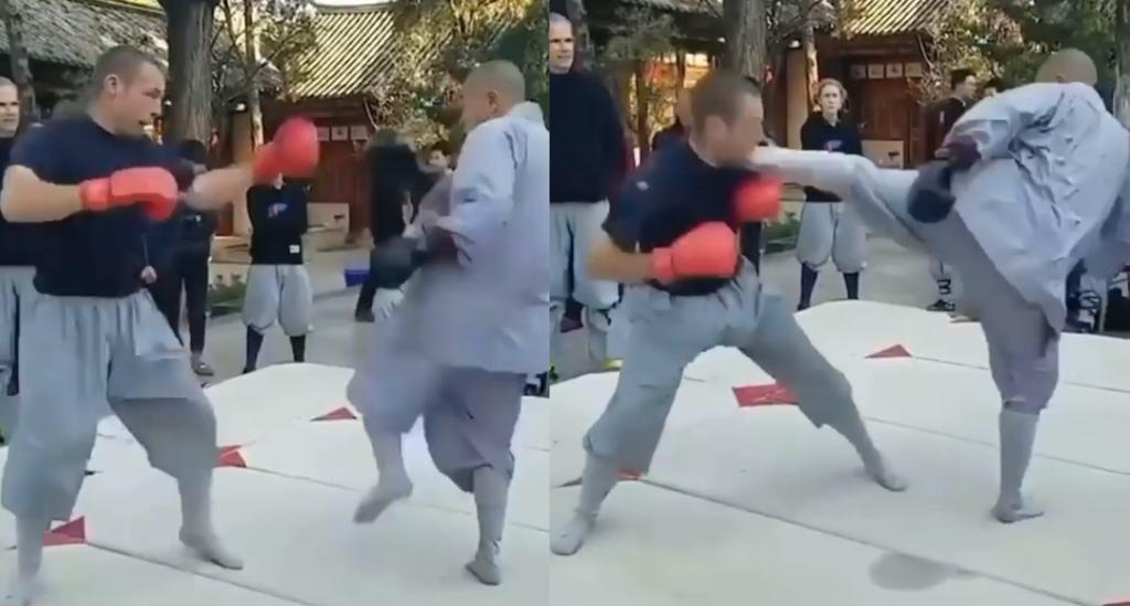 De una certera patada en el rostro, el luchador de la UFC fue derribado por el monje Shaolin (CAPTURA) 