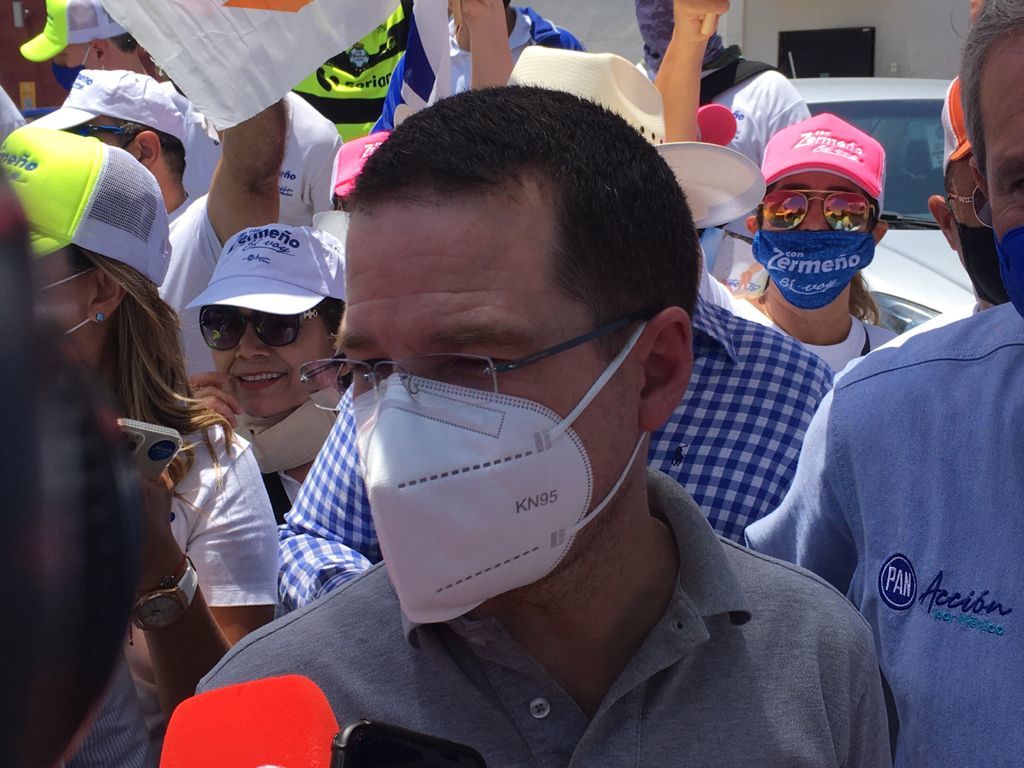 El excandidato a la presidencia de la república, Ricardo Anaya, estuvo ayer en Torreón y habló sobre la próxima visita de AMLO a La Laguna. (FERNANDO COMPEÁN)