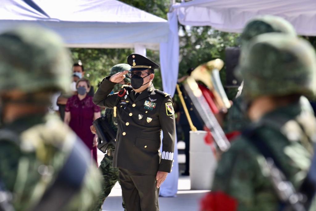 El comandante brigadier Ernesto Joaquín Geminiano Jiménez, quien tomó protesta este martes en las instalaciones de esta fuerza de seguridad. (ERICK SOTOMAYOR)