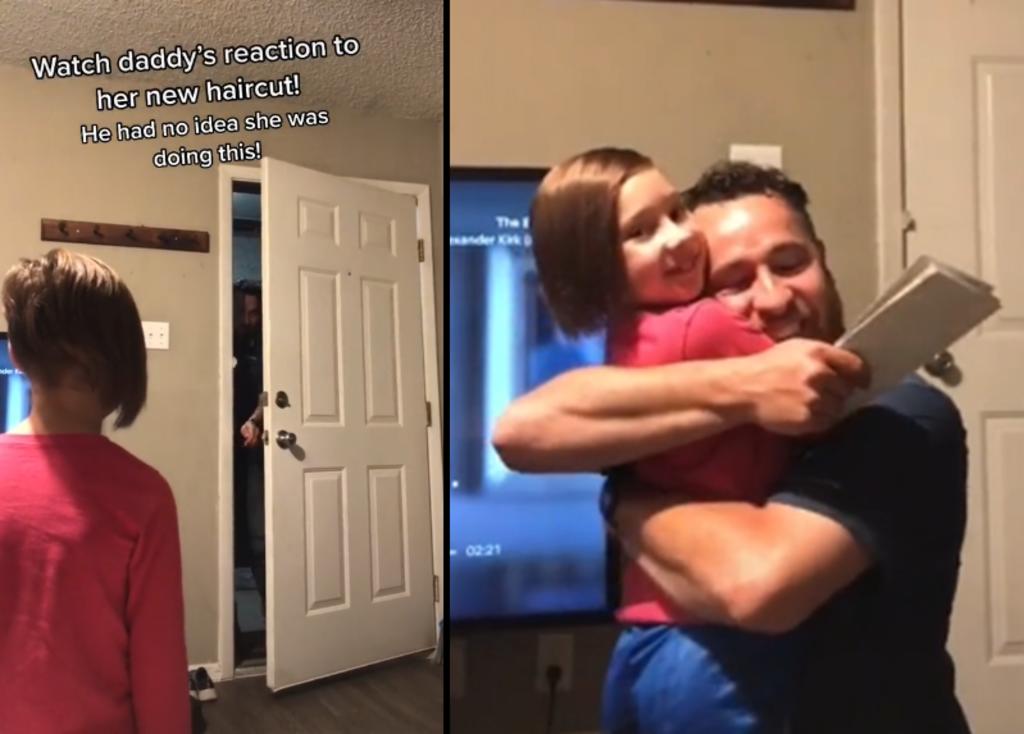 La emoción del padre hizo viral el clip. (INTERNET)