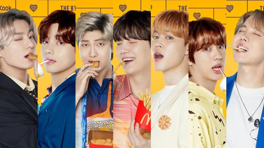 La popular banda surcoreana de K-pop, BTS, y el gigante de comida rápida, McDonald’s, colaboraron para crear un combo para los fanáticos de la famosa “boy band”. (ESPECIAL) 
