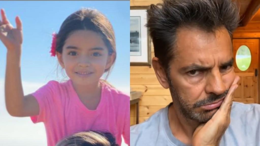 La hija más pequeña de Eugenio Derbez ya ensaya sus cualidades como actriz, la pequeña Aitana practicó cómo dar cachetadas, empezó a hacerlo con su hermano José Eduardo. (ESPECIAL) 