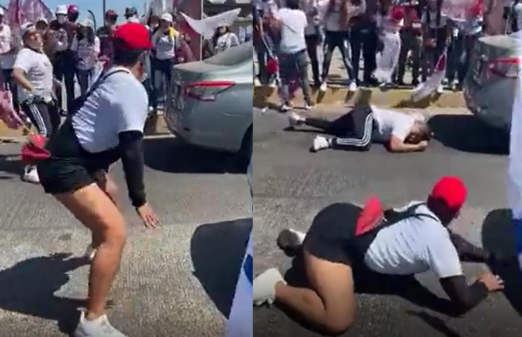 Los simpatizantes de ambos partidos se 'enfrentaron' en una batalla de baile en las calles de Sinaloa (CAPTURA)
