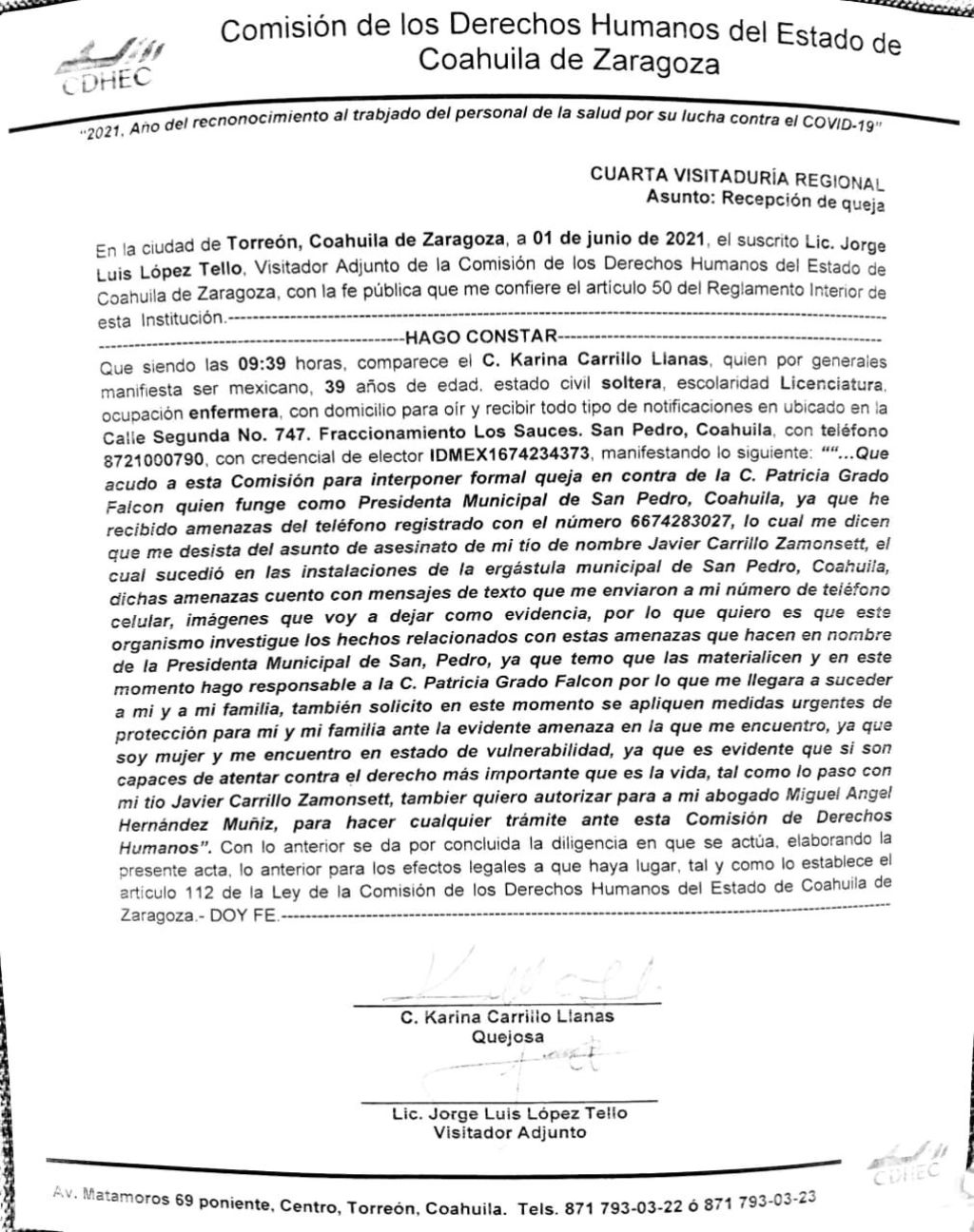 El video se hizo viral hace unos días, lo que causó indignación en la familia, pero dicen que recibieron amenazas para que 'desistan del asunto'. (EL SIGLO DE TORREÓN) 