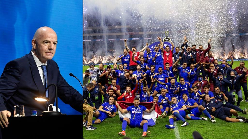 Gianni Infantino, presidente de la Federación Internacional de Futbol (FIFA), envió una carta de felicitación para el Cruz Azul luego de coronarse el pasado fin de semana en el Estadio Azteca.  (ARCHIVO)