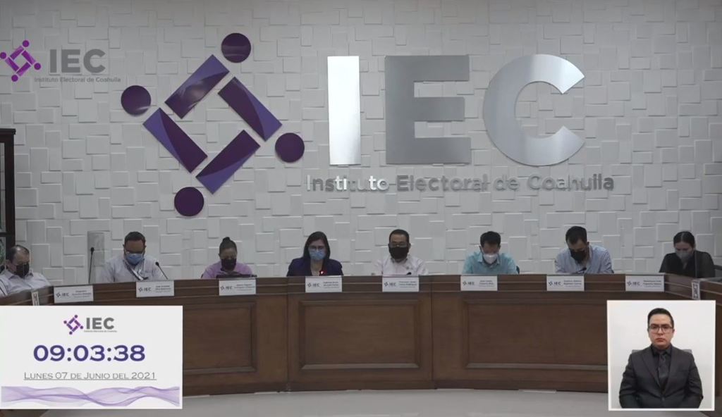 El IEC sostuvo ayer por la mañana una sesión para dar seguimiento a la jornada electoral. (ESPECIAL)