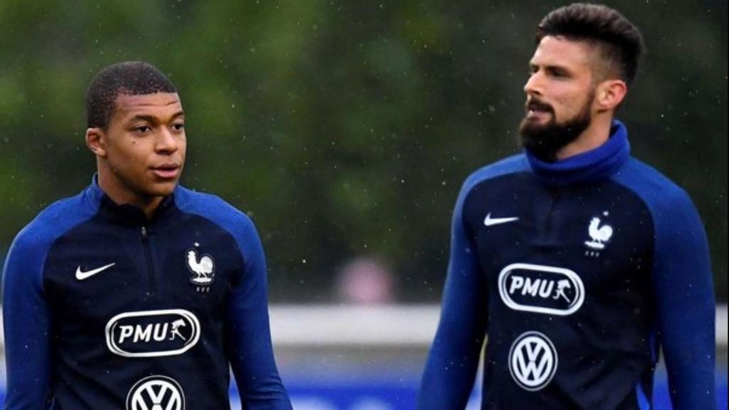 El conflicto entre los delanteros franceses Kylian Mbappé y Olivier Giroud se agravó y amenaza con romper la unidad de la selección previo al debut contra Alemania en la Eurocopa. (ESPECIAL) 