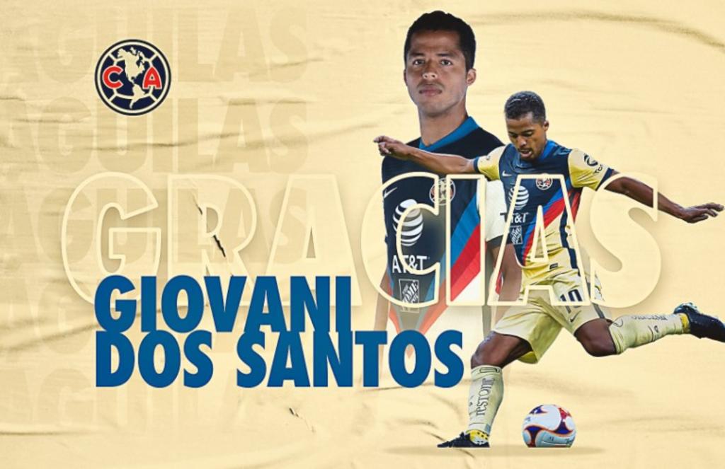 Este martes el Club América oficializó la salida del jugador mexicano Giovani dos Santos del club tras cerca de dos años de contrato. (ESPECIAL) 