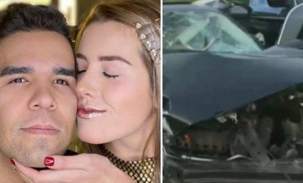 Hace unos días, se informó en redes sociales sobre el accidente vial que sufrió el cantante de Grupo Cañaveral, Emir Pabón y su esposa Stefanía De Aranda, quien tiene seis meses de embarazo, mientras viajaban en Uber en Houston, Texas. (ESPECIAL) 