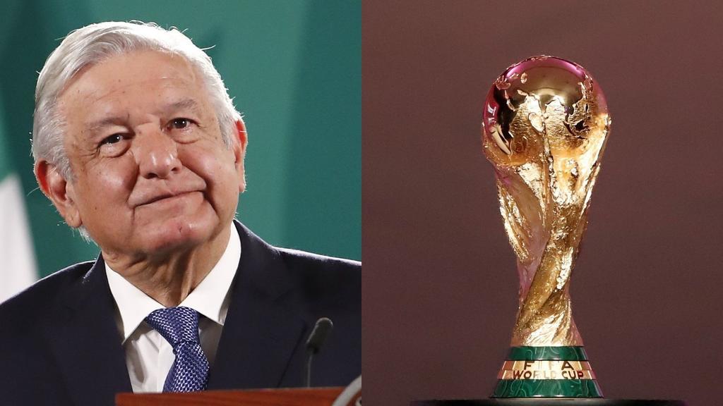 El presidente Andrés Manuel López Obrador aseguró que desconocía que la FIFA presionara a la Federación Mexicana de Fútbol (FMF) para que haya una reducción de impuestos con miras a la organización del Mundial de Fútbol de 2026, que el país albergará con Estados Unidos y Canadá. (ARCHIVO)