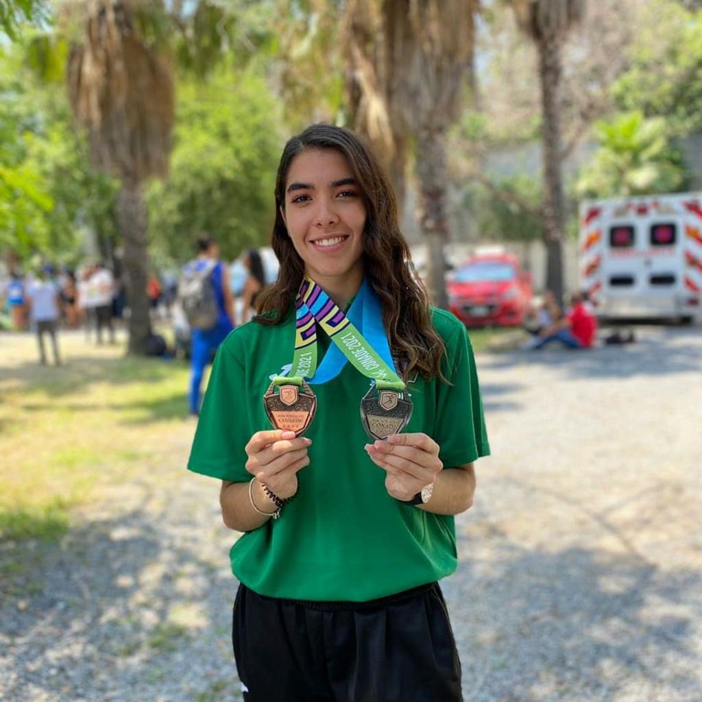 María Paula García de Alba ganó su medalla del tercer lugar en a prueba de los 200 metros planos. (TWITTER)