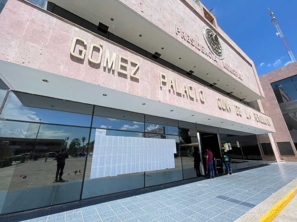 La publicación de los beneficiarios se puede consultar en la presidencia municipal de Gómez Palacio. (CORTESÍA)