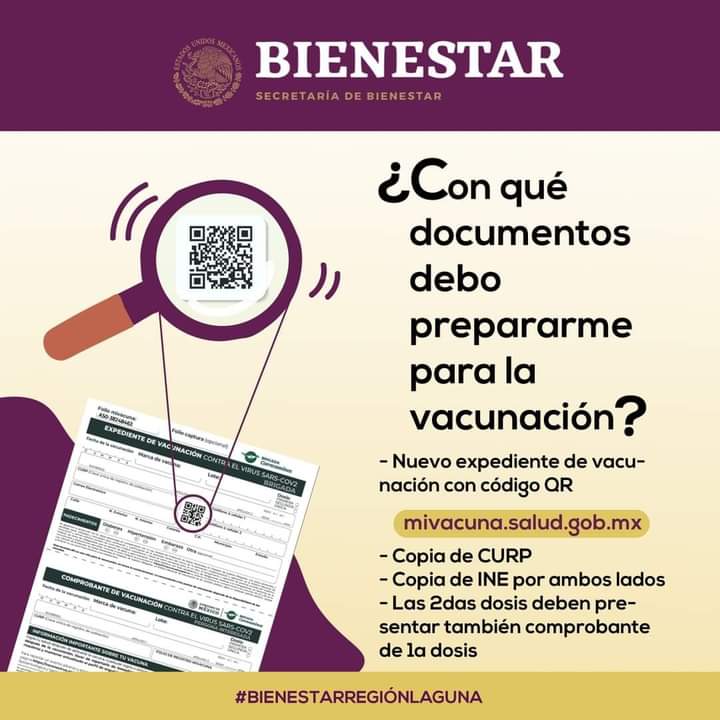 Anuncian fecha para aplicar la segunda dosis de la vacuna antiCOVID a mayores de 40 años en Torreón
