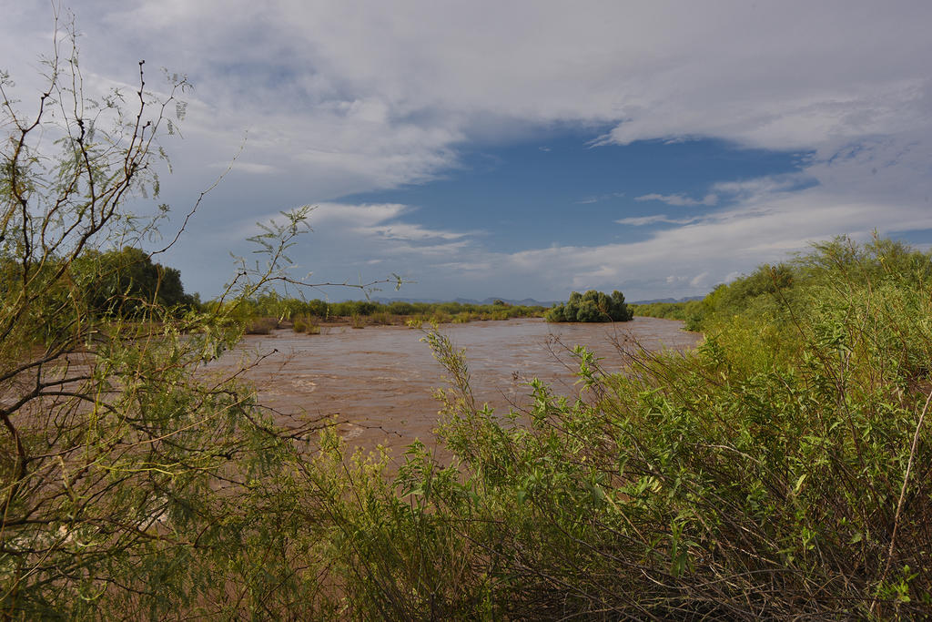 El Gobierno de Coahuila mantiene una vigilancia permanente en el cauce del Río Aguanaval, esto ante la creciente del agua que se registró en días pasados y que generó alerta en ciertas comunidades de la Comarca Lagunera. (ARCHIVO)