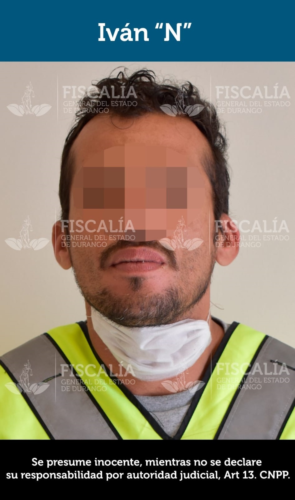 Iván, de 34 años, fue detenido en el municipio de San Juan del Río, Durango y entregado a las autoridades de Baja California Sur.