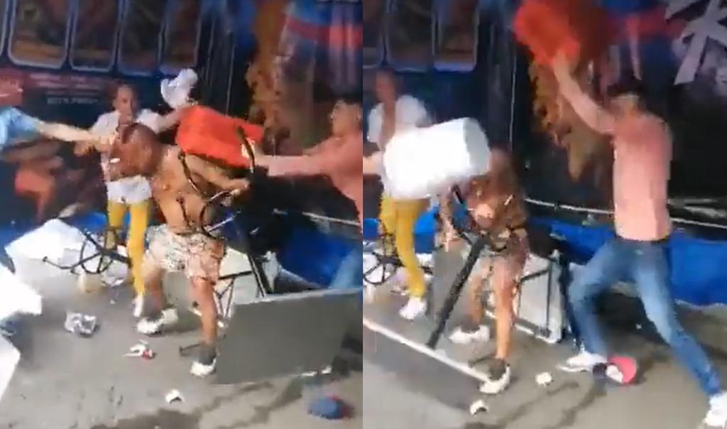 Las imágenes de la pelea en el famoso barrio de la CDMX, no tardaron en difundirse en redes sociales (CAPTURA)  