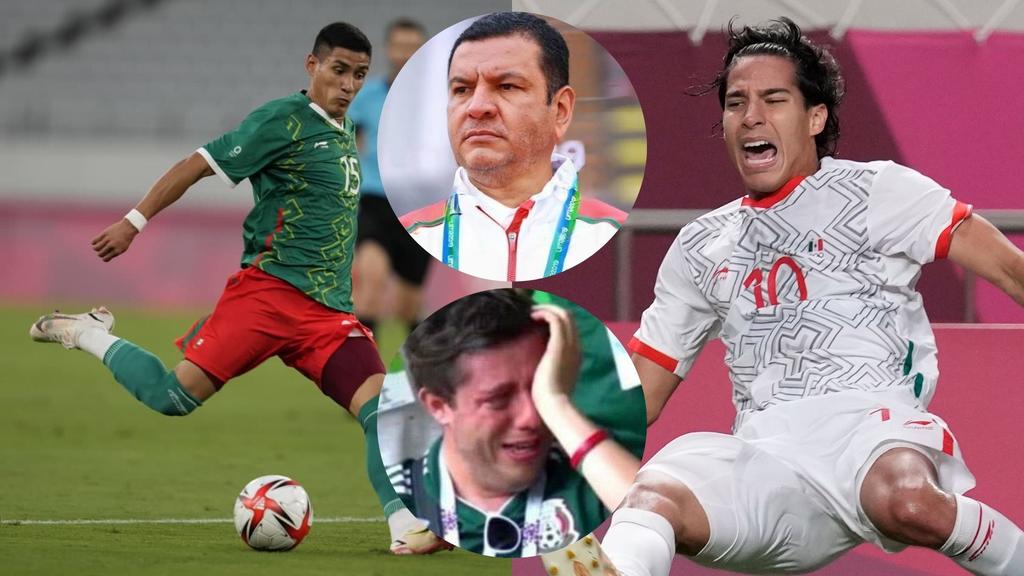 Sorpresa y críticas causó México previo al inicio del partido ante Sudáfrica en el tercer duelo de grupos de los Juegos Olímpicos de Tokio, debido a que Diego Lainez fue enviado a la banda. (ESPECIAL)
