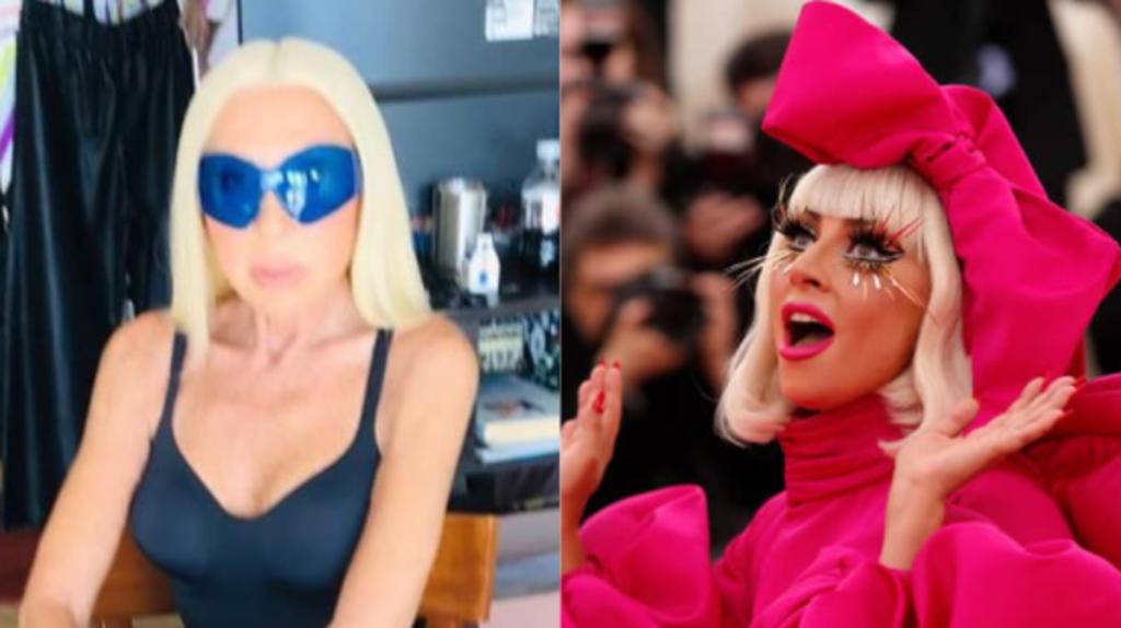 Laura Bozzo se convirtió una vez más en blanco de burlas tras posar con un extravagante atuendo que le ganó comparaciones con la cantante y actriz, Lady Gaga. (ESPECIAL) 