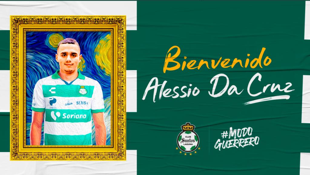Alessio Da Cruz fue presentado este martes como jugador de Santos Laguna, además de que mostraron el jersey oficial del jugador. (ARCHIVO) 
