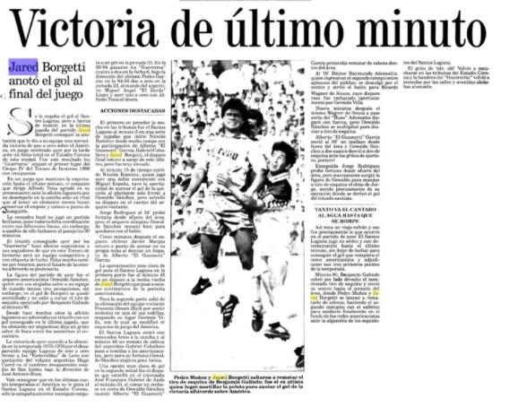 Se cumplen 25 años del primer gol de Jared Borgetti con Santos Laguna 