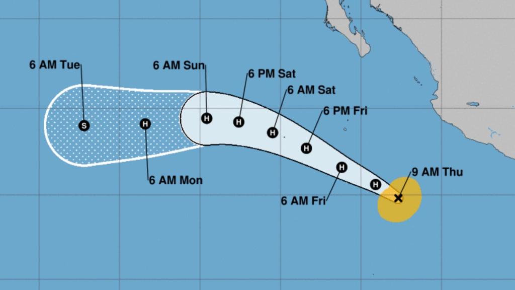 El cuarto huracán de la temporada en el este del Pacífico se formó el jueves lejos de las costas de México, pero se descarta una amenaza directa en tierra. (ESPECIAL) 
