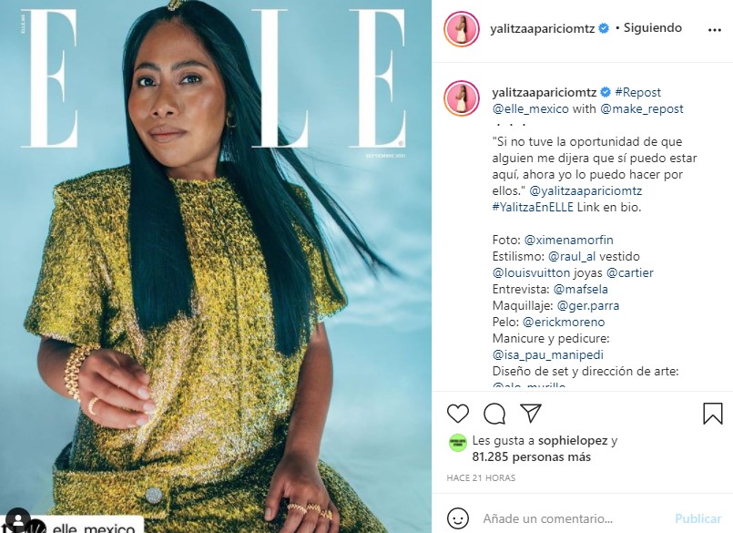 Ante su regreso al cine este 2021, Yalitza Aparicio vuelve a ser portada de revista