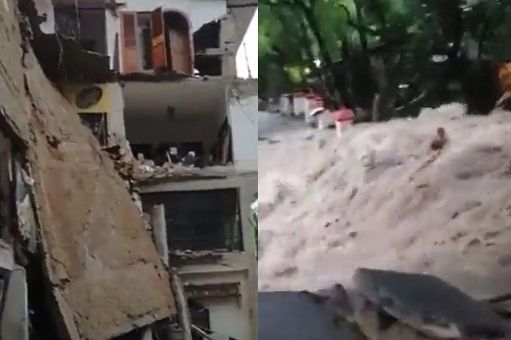La intensidad del huracán 'Nora', provocó el colapsó de un pequeño hotel en Puerto Vallarta, siniestro en el que se registró la muerte de un menor de edad (CAPTURA)  