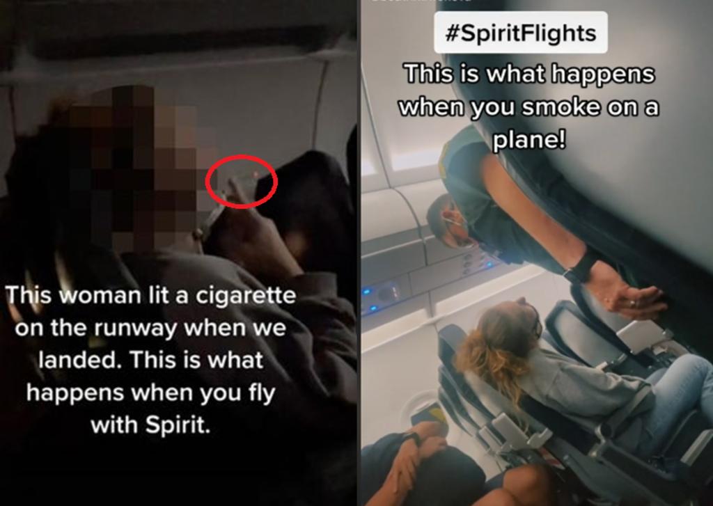 La mujer fue escoltada fuera del avión. (INTERNET)