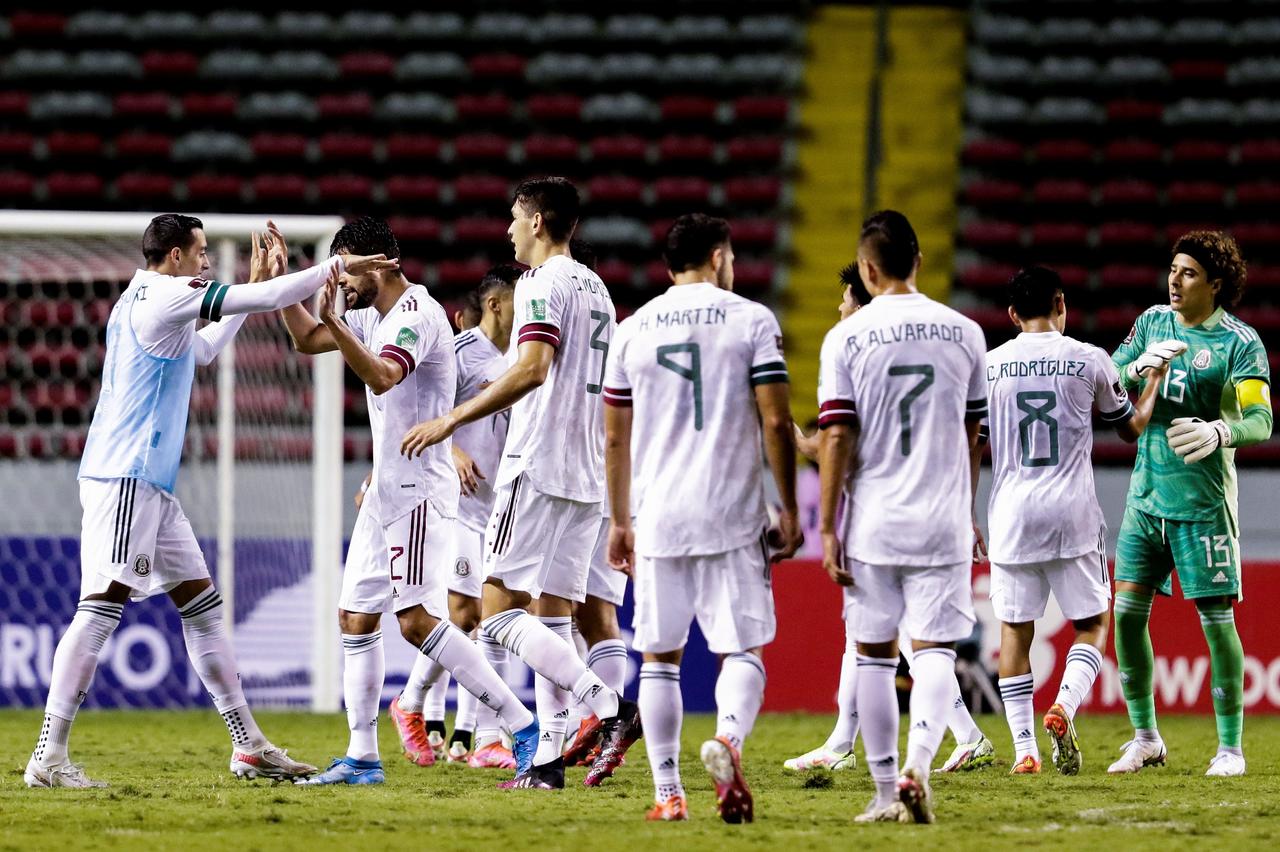 Luego de su triunfo este domingo en el Estadio Nacional de San José, frente a Costa Rica por la mínima diferencia, la selección de México marcha primera en la eliminatoria de la Concacaf rumbo a la Copa del Mundo Catar 2022. (ARCHIVO) 
 