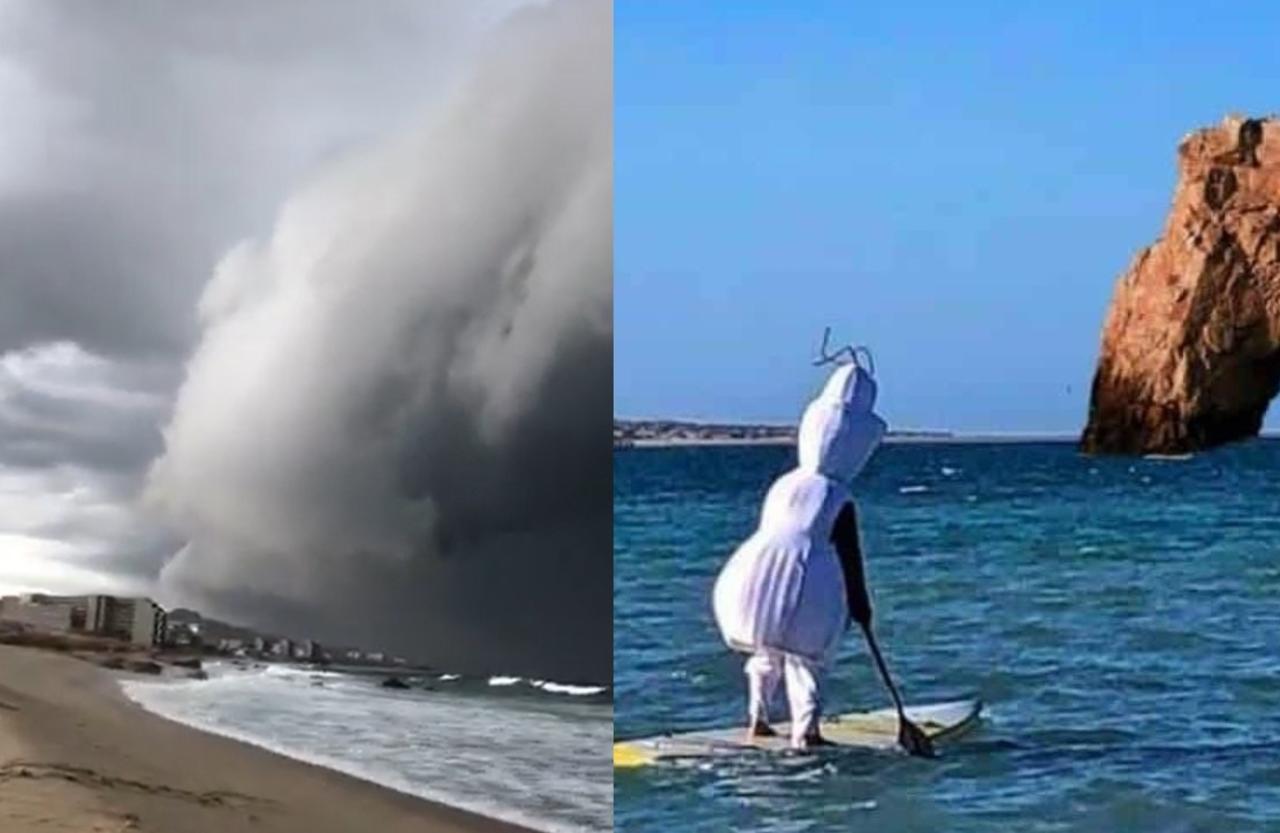 El huracán 'Olaf' impactó este jueves en las costas de Los Cabos, Baja California, fenómeno natural que quedó captado en videos (CAPTURA) 