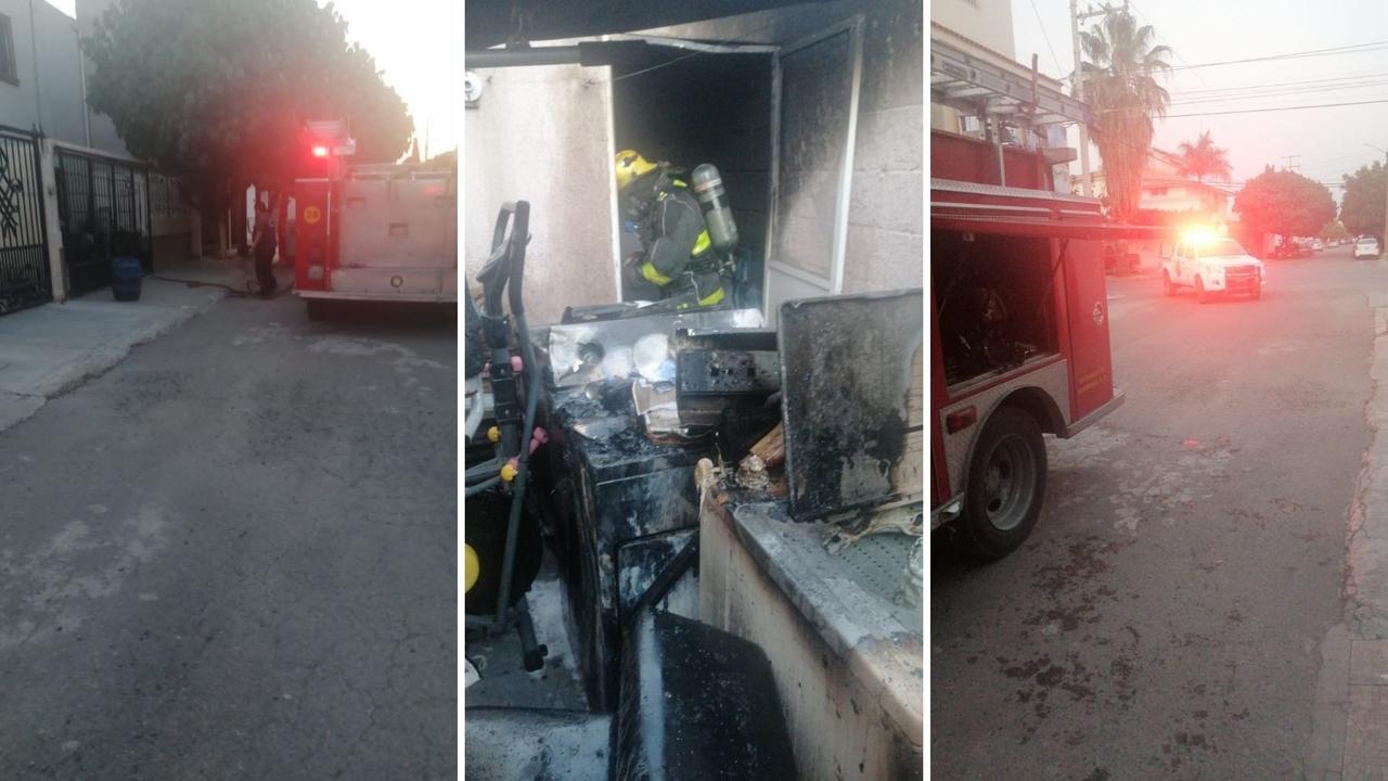La tarde del viernes se registró un incendio en un domicilio de la colonia San Felipe de Torreón, el fuego se concentro en el cuarto de lavado. (ARCHIVO) 
