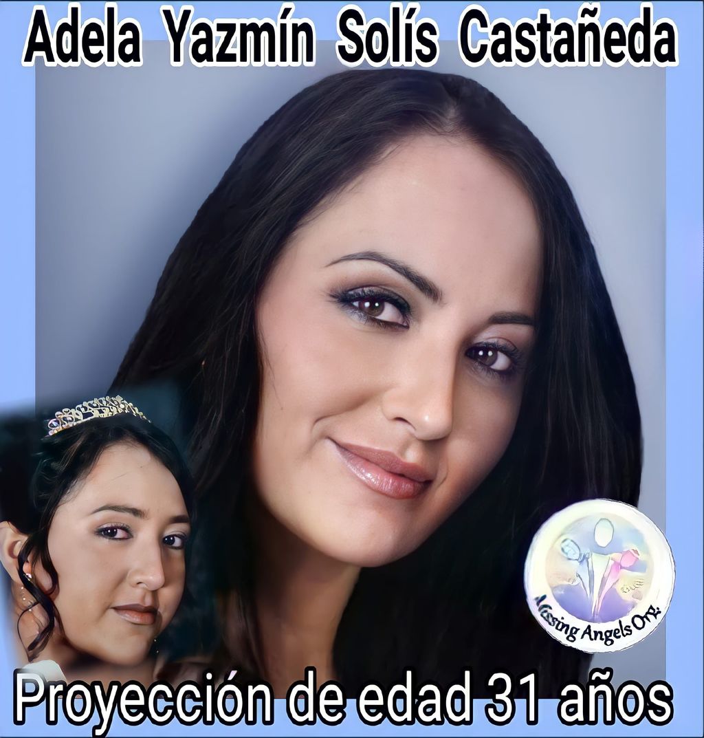 La organización estadounidense Missing Angels Org realizó una proyección de cómo luciría Adela Yazmín Solís actualmente. (CORTESÍA)