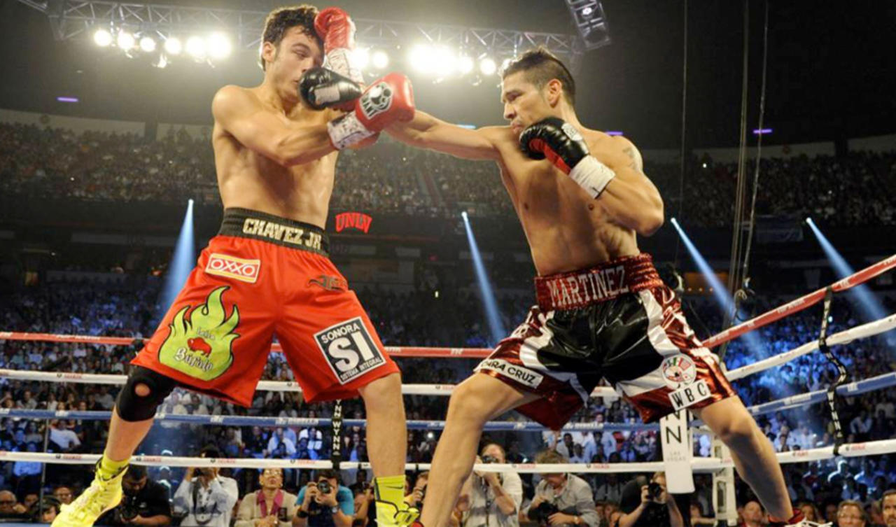 Sergio Martínez (50-2-2, 28 KO's) derrotó un 15 de septiembre del 2012 al mexicano Julio César Chávez Jr. (46-1-1, 32 KO's) en el Thomas & Mack Center de Las Vegas. (ARCHIVO)