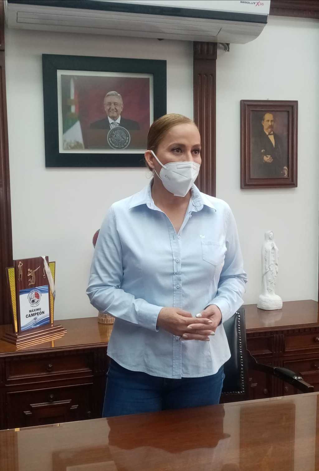 La alcaldesa Marina Vitela indicó que en su administración se han dado de baja a más de 100 policías por distintos motivos. (CORTESÍA)
